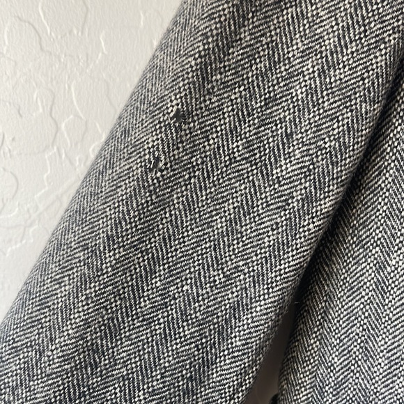 YVES SAINT LAURENT Jimmy Au’s VINTAGE Grey Herringbone Tweed Blazer Size 10 - Picture 7 of 16